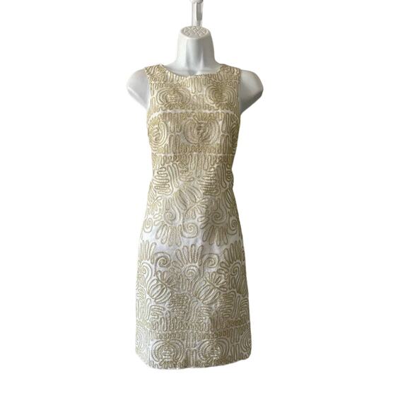 Nicole Miller Gold Embroidered‎ Dress - Picture 1 of 8
